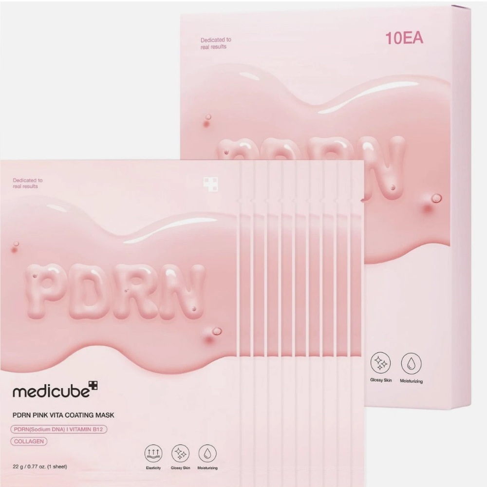 Medicube Salmon DNA PDRN Pink Vita Coating Mask - 10 Pack - Hydration & Firming